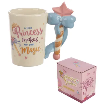 

Nordic 3D three-dimensional painted ceramic scepter handle cup cute ceramic cup coffee cup girlfriend gift children's room decor
