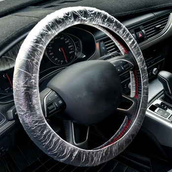 

100pcs Universally Car Steering Wheel Covers Disposable Plastic Steering Wheel Vehicle Maintenance Beauty Disposable