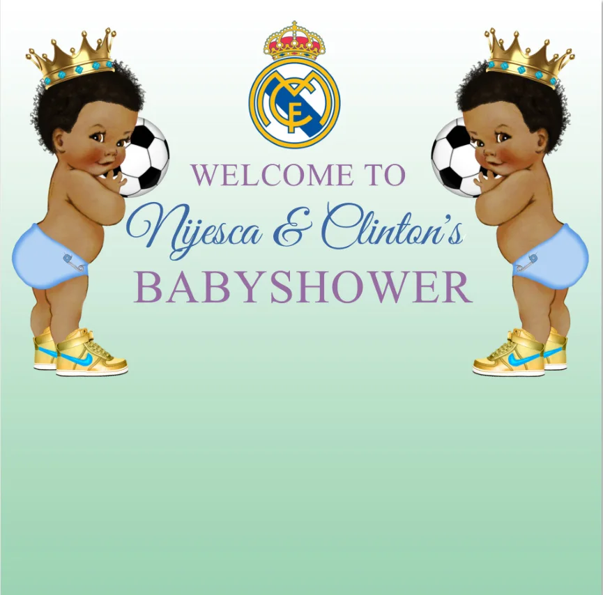 

8x8FT Добро пожаловать Baby Shower вечерние близнецов милые принца для мальчиков Золотая Корона на заказ фоновой фоном виниловый 10x10 10x12