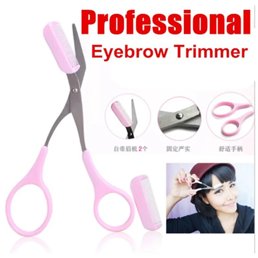 

Eyebrow Eyelash Thinning Shears Hair scissors precision clipper Comb Trimmer Cutter Grooming Cosmetic face razor for women tool