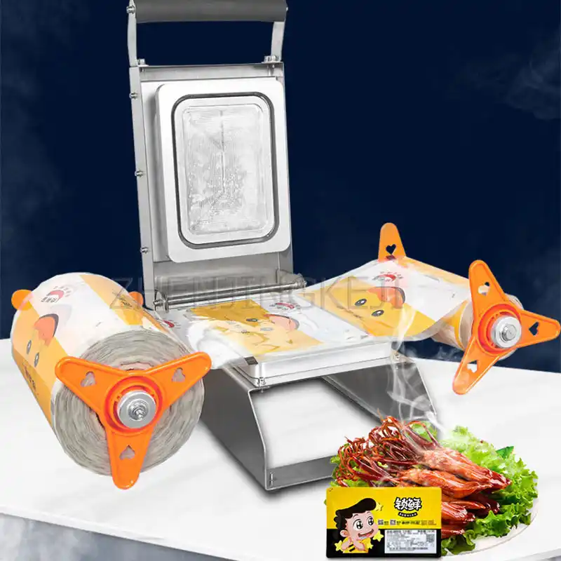 ロック新鮮なボックスシール口機黒アヒル高速食品テイクアウトヒットパッケージツールを手動商業ロブスターパッケージ機器 真空食品ジッパー Aliexpress
