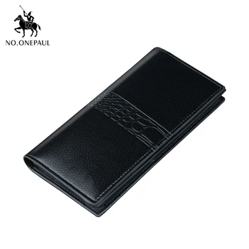 

NO.ONEPAUL New Men's long wallet crocodile pattern multi-card buckle wallet wallet zipper phone bag thickening wallet