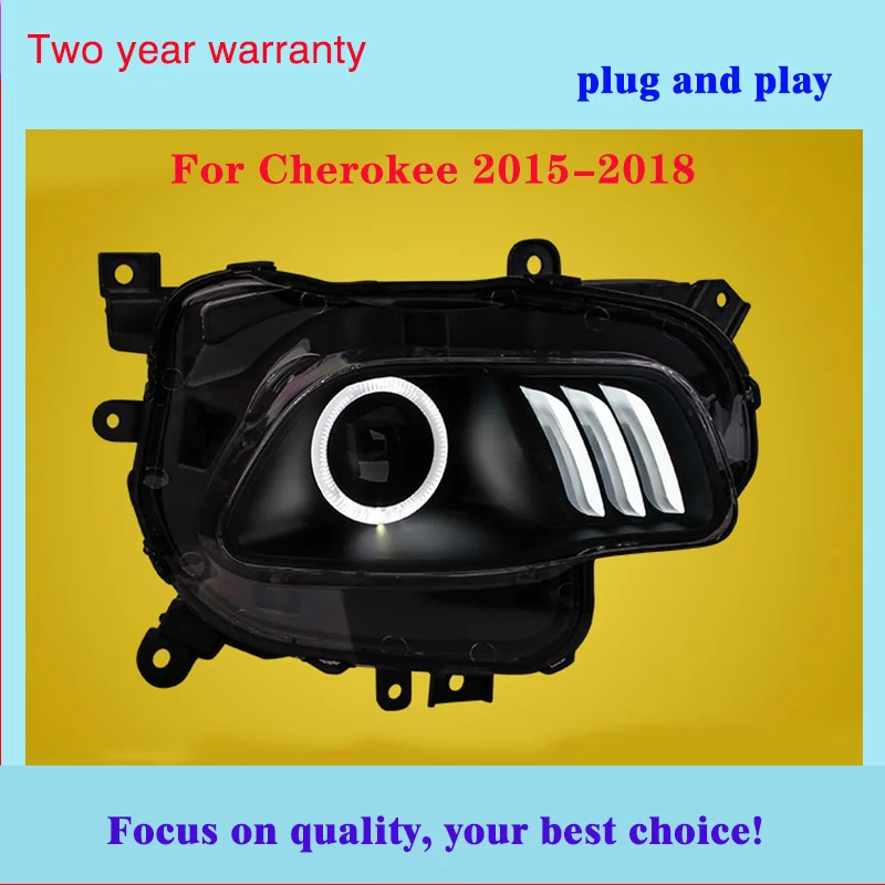Автомобильный Стайлинг фар для Jeep Cherokee- светодиодный фонарь для Cherokee Головной фонарь светодиодный DRL Bi-Xenon HID налобный фонарь в сборе