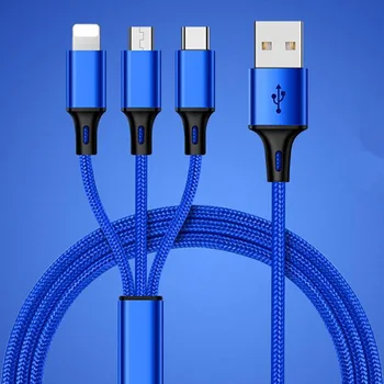 

3 In1 Type C Micro USB Data Cable Charging Cord Universal For IPhone Android X1