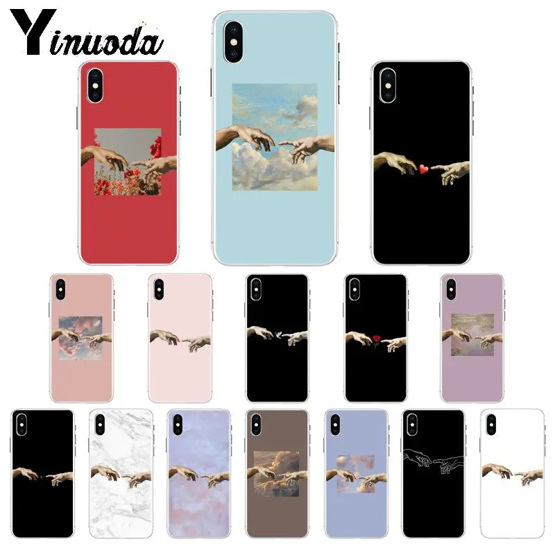

Yinuoda The Creation of Adam TPU Soft High Quality Phone Case for iPhone 5 5Sx 6 7 7plus 8 8Plus X XS MAX XR
