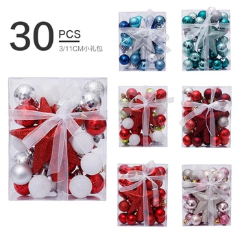

Christmas Tree Decor Ball 30mm Bauble Xmas Party Hanging Christmas Ball for Home 30Pcs Christmas Decorations Ball
