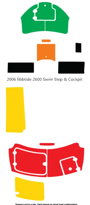 2006 Ebbtide 2600 плавучий шаг и коврик для кокпита лодка EVA Тиковый настил 1/" 6 мм