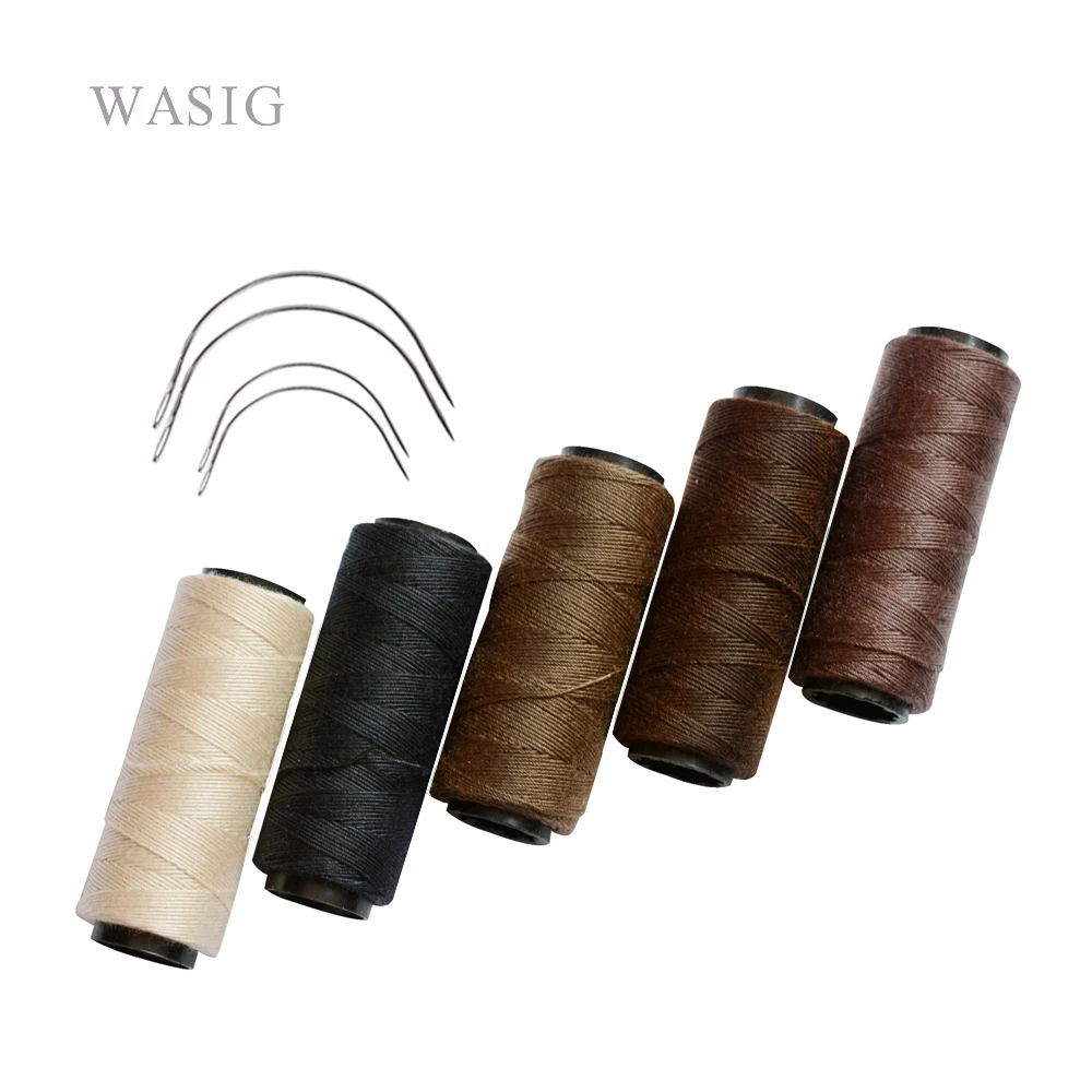 3 Rolls/5 Rolls Hair Weaving Threads With 4 pcs C Curved Needles