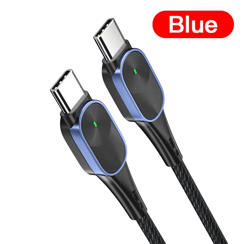 Кабель Essager 60 Вт usb type-C-USB C для samsung S10 S9 Macbook Pro Quick Charge 4,0 USBC PD быстрое зарядное устройство USB-C-кабель type-C - Цвет: Blue