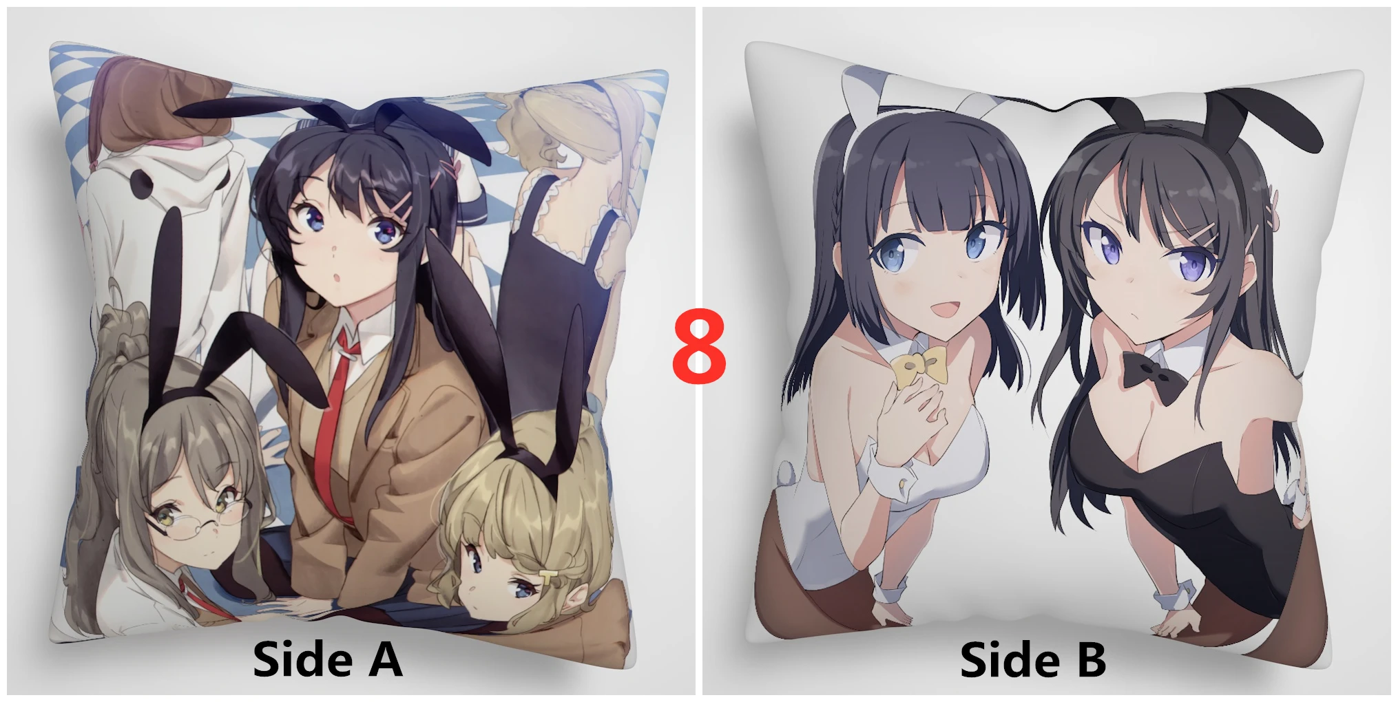 8 Seishun Buta Yarou Mai Rio Shouko аниме двусторонний чехол для подушки - Цвет: 8