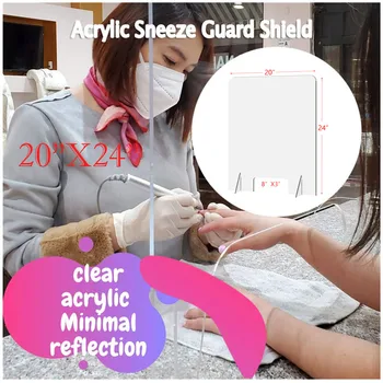

Acrylic Sneeze Guard Shield Clear Perfection Reception Side Sale Counter Sprayed Uv Cut Transparent Protection Screen 20“X24“