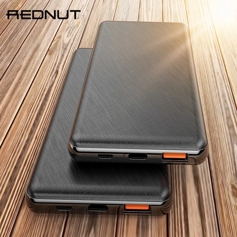 REDNUT QC 3 0 2 10000 мАч Внешний аккумулятор для Xiaomi mi PD Двусторонняя Быстрая зарядка