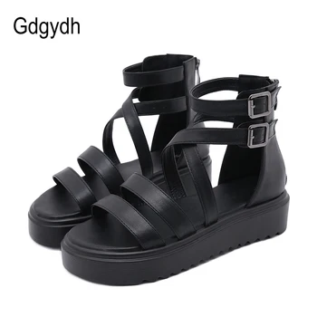 

Gdgydh 2020 New Summer Black Wedges Sandals For Women Roman Style Thick Bottom Comfort Casual Shoes Fashion Street High Quality