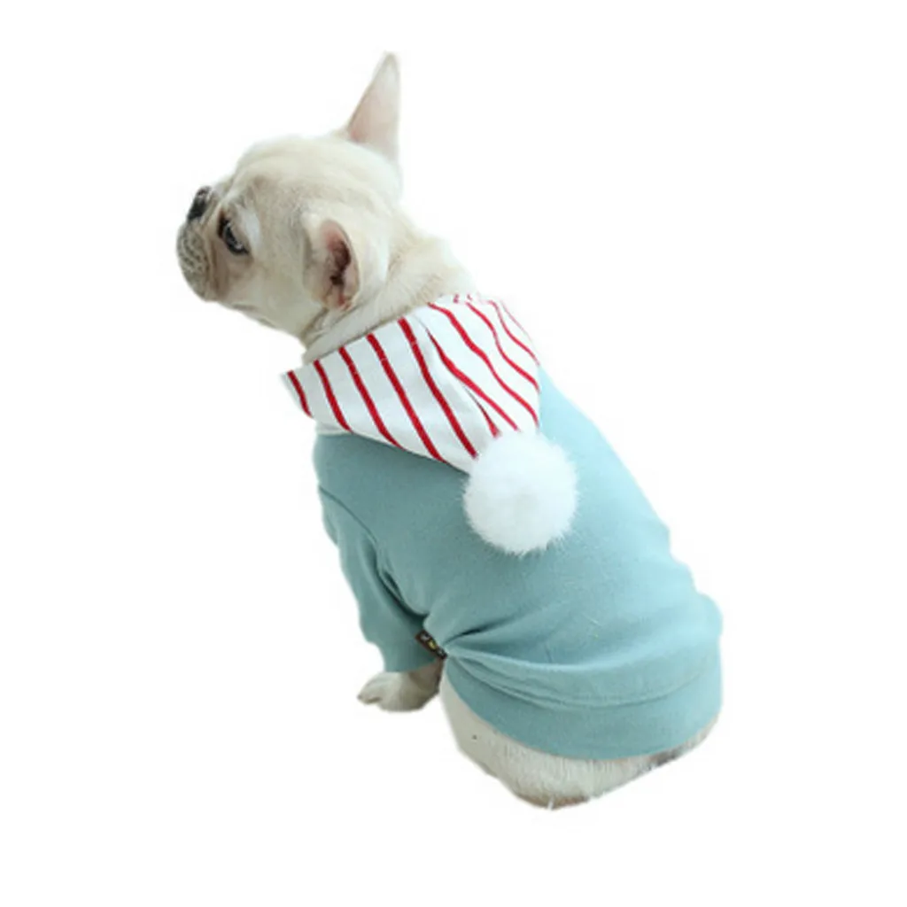 Одежда для домашних животных для кошек, милый комбинезон для собак с меховым помпоном, свитер для домашних животных, осенняя тонкая одежда для кошек, шапка, одежда#4