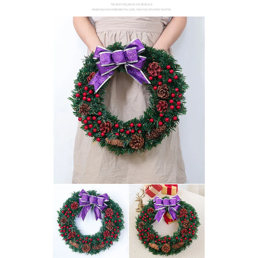 Merry Christmas Wreath 40X40X12CM Christmas Decorations Window Props Shopping Mall Scene Layout Rattan Wreaths Craft navidad