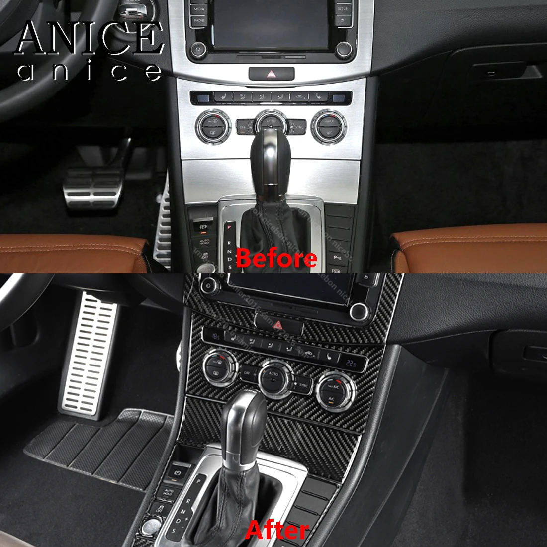 Углеродное волокно кондиционер поворотный переключатель панель управления отделка Подходит для Volkswagen CC 2013- Passat Alltrack Variant 2009