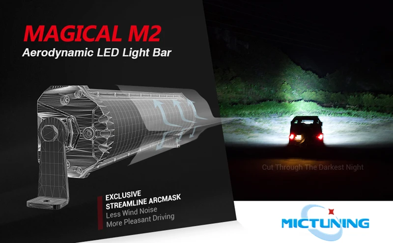 MICTUNING Magical M2 двухрядный 42 ''Высокая мощность для бездорожья вождения светодиодный рабочий светильник с жгутом проводов для внедорожников ATV автомобильные аксессуары