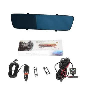 

New Driving Recorder Dual Lens Hd 4.5 Inch Touch Screen Rearview Mirror Dual Recording Front And Rear Reversing Images 1 Set