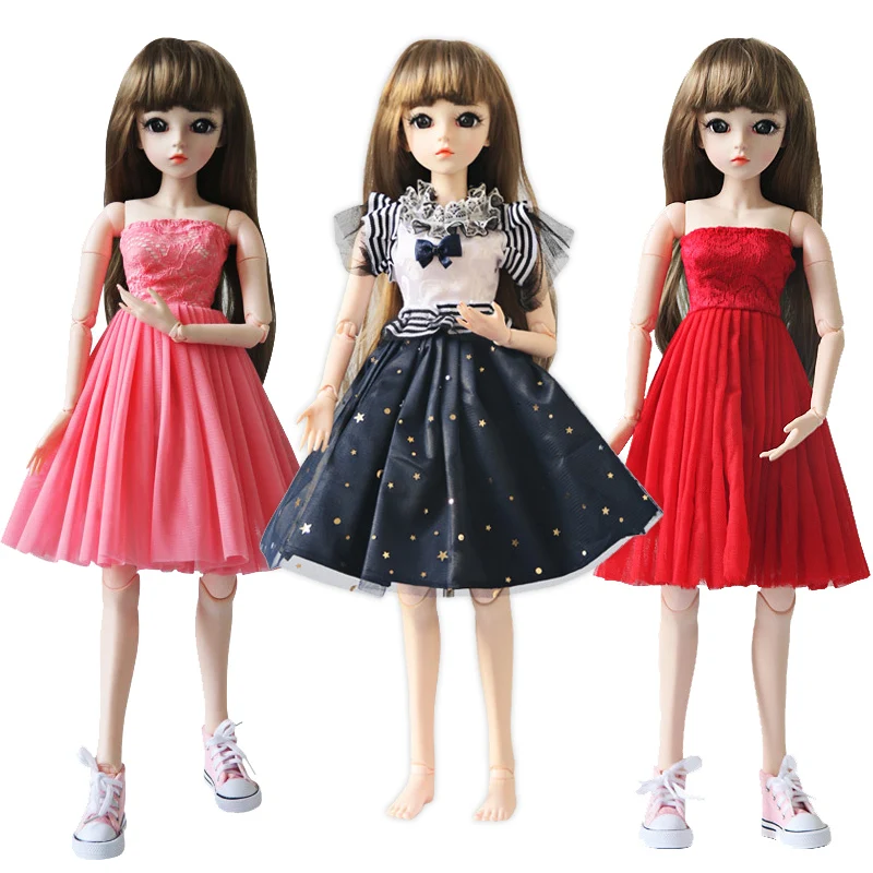 

Bjd Doll Clothes 1/3 60cm 18 Inch Dress Up Beautiful Princess Wedding Dress Fashion Doll Accessories Kids Toys for Girls Gifts