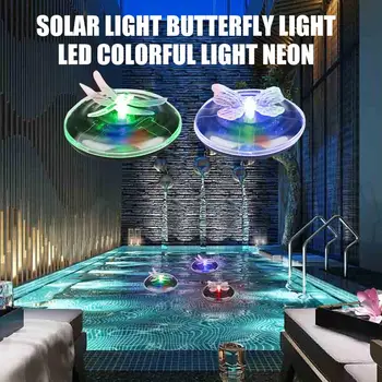 

Waterproof LED Path Lamp Solar Pond Light Colorful Bright Floating Party Decoration Butterfly Heads Dragonfly Backyard