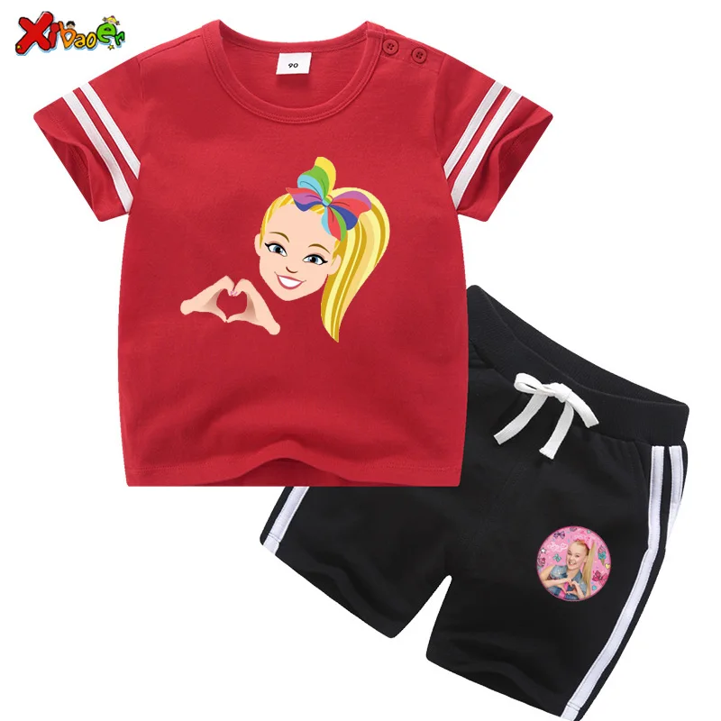 

Модная детская одежда для девочек, спортивная одежда, летние детские шорты, комплект из 2 предметов, детская одежда, Симпатичный хлопковый спортивный костюм для маленьких девочек