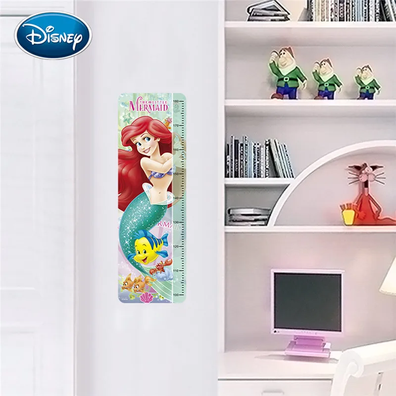 Disney Waterproof Mermaid Height Wall Sticker Children Room Living Room Bedroom Warm Decoration PVC Wall Sticker