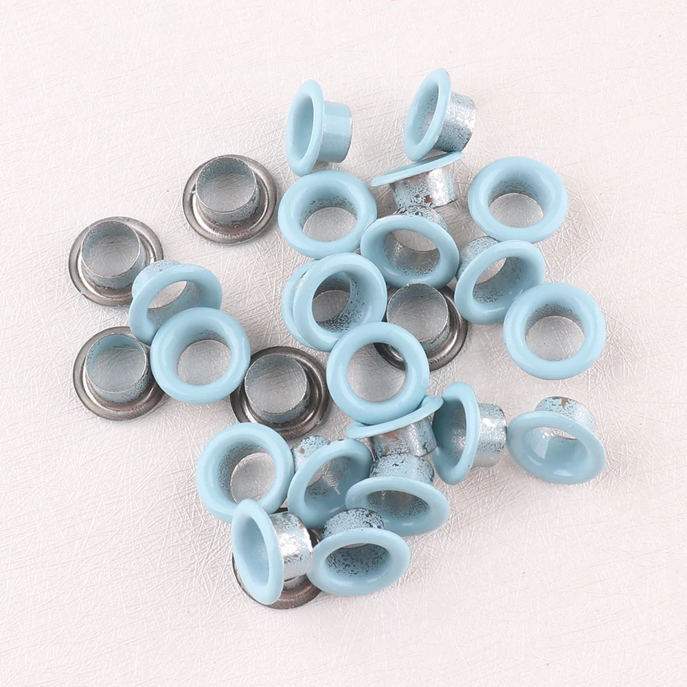 light blue 100 Наборы для скрапбукинга ушко 10*6*5 мм синий с люверсами для кожаного ремесла ремешок на туфли DIY Скрапбукинг Кепка сумка Аксессуары для одежды - Цвет: light blue