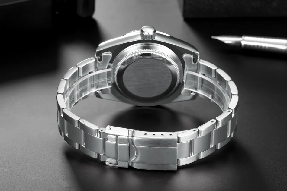 Cinturino meccanico automatico a carica automatica in acciaio inossidabile oro rosa argento blu data lusso cielo 40 mm da uomo_voghion.com