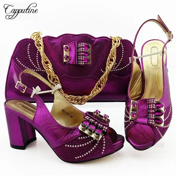 

2020 Latest African Woman Shoes And Bag To Match Set Summer Italian High Heels Shoes And Matching Bag Set For Occasion Party