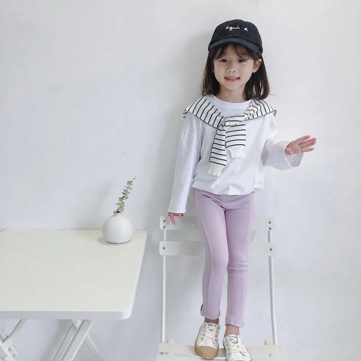2019ins Autumn And Winter Versitile Fashion kai jiao Fork Design Girls Candy-Colored Run Leggings