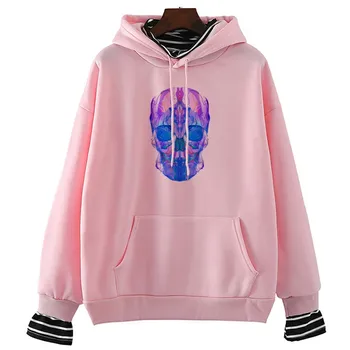 

Light Skull Hoodie Harajuku Camiseta Mujer Hot Selling Women 90s Aesthetic Top 3d Plus Size Streetwear