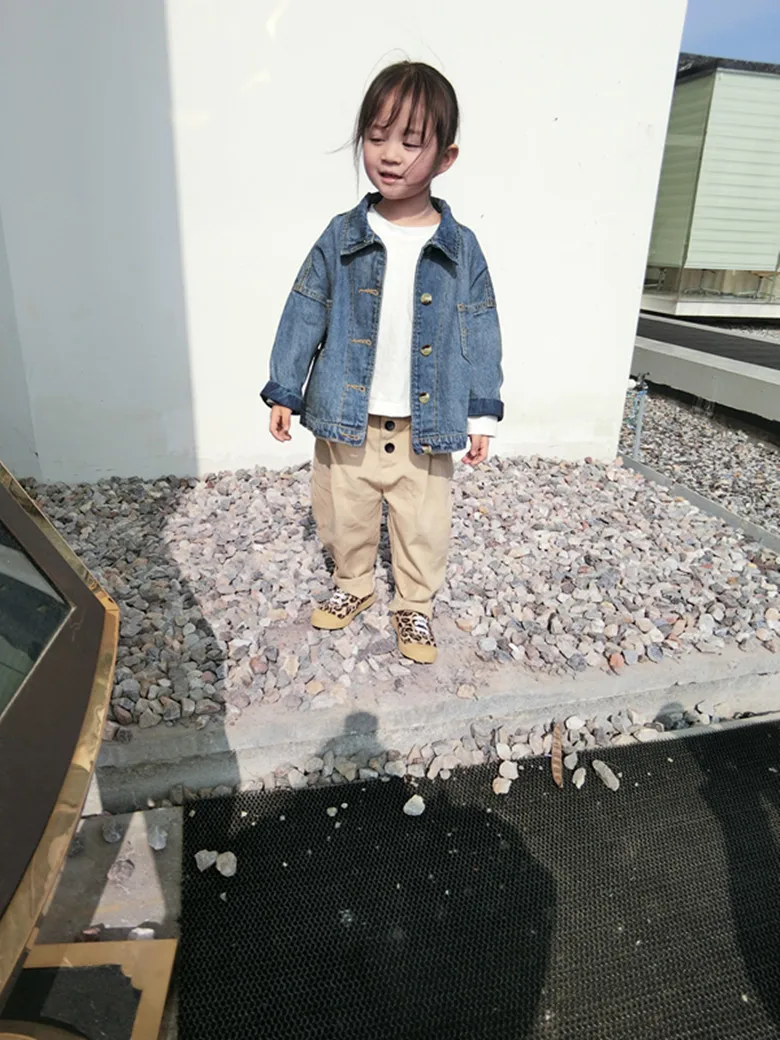 Spring Autumn Baby Boy Jacket Korean Casual Denim Jacket for Girls 2 3 4 5 6 Years Toddler Girls Coat Fashion Kids Outwear New