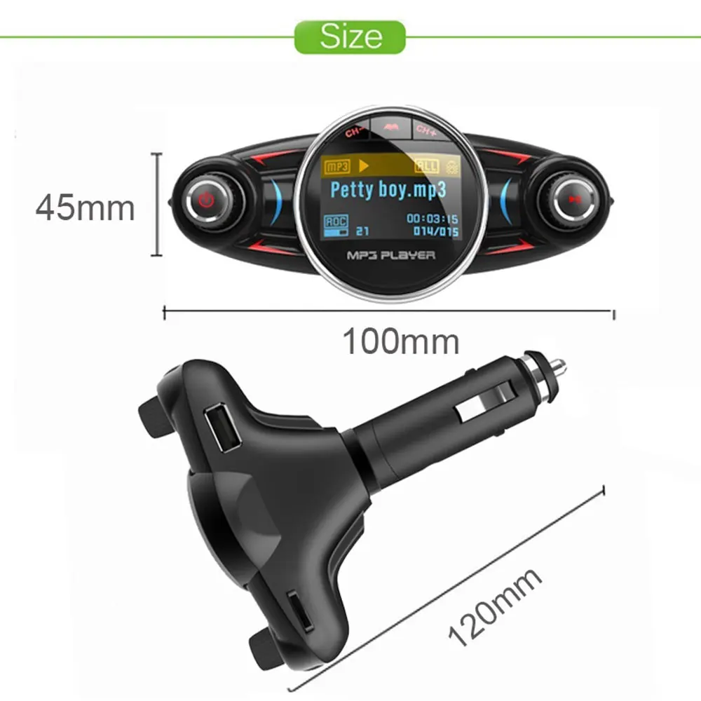 Портативный автомобильный fm-передатчик Bluetooth Handsfree MP3 плеер беспроводной радио адаптер USB зарядное устройство BT08 музыка стерео TF карта аудио