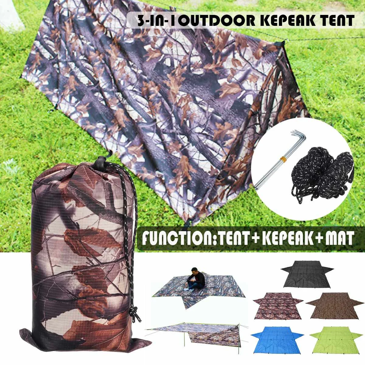 Многофункциональный Открытый Kepeak тент брезент для кемпинга тент влагостойкий козырек от солнца тент укрытие от дождя пляж Кемпинг коврик для пикника Коврик
