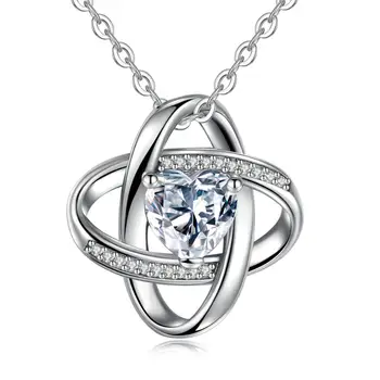 

angel caller new 925 Sterling Silver Celtics knot AAA Cubic Zircona Pendant Fine Necklace for women Valentine's Day Gift CYD179