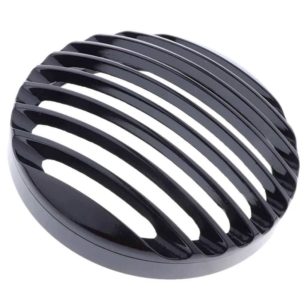 6.5' Retro Motorcycle Bulb Headlight Mount Cover Grill Cafe Racer