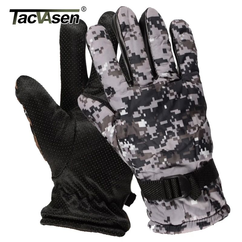 TACVASEN, зимние перчатки, мужские камуфляжные Тактические Военные перчатки, варежки, ветрозащитные, теплые, зимние, мотоциклетные, полный палец, перчатки для мужчин