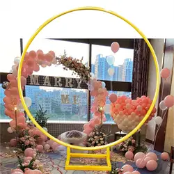 Arche de mariage circulaire en métal de 2m, cadre de décor pour ballons de fleurs, pour les activités de centre commercial, pour les fêtes de jardin, les anniversaires et les fêtes de noël 