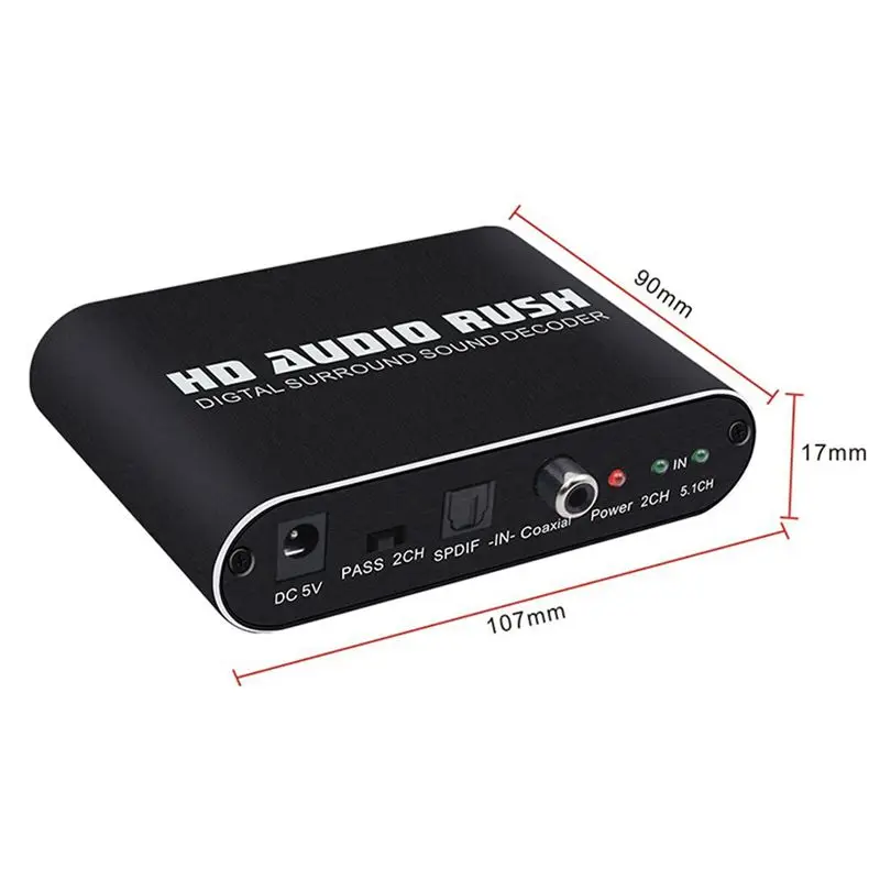  Hd Audio Rush Digitale Decodificatore Audio Surround a 5.1 Canali Spdif Ottico/Coassiale Dolby AC3/