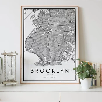 

BROOKLYN city map Digital download black and white print of new york NY USA poster personalized decor artwork printable gifts