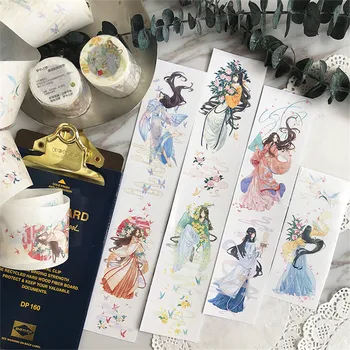 

Vintage Chinese Flower Bird Girls Washi Tapes Bullet Journal Masking Tape Adhesive Tape DIY Scrapbooking Washi Stickers Label