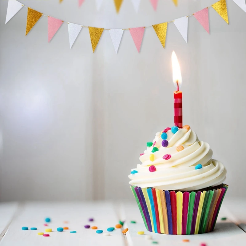 10ft золотой розовый белый флаг баннер блестящая бумага вымпел флаги Гирлянда для