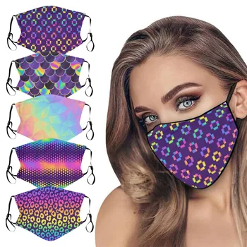 

1pc Print Mask Adult Cotton Dustproof Face Mouth Mask Washable Windproof Reusable Mouth-muffle Proof Mask Mascarillas Masken