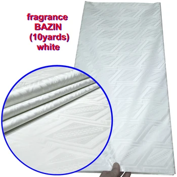 

White Latest Pattern Austria Quality Bazin Riche Fabric (Similar to Getzner) Soft Guinea Brocade 100% Cotton With Perfume Damask