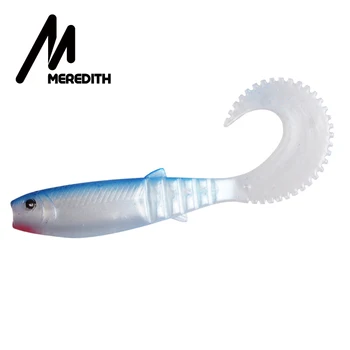 

MEREDITH Fishing Lure Soft Lure Shad Silicone Bait 70mm 10pcs 2.3g Souple Cannibal Curved Wobblers Swimbait Artificial Bait