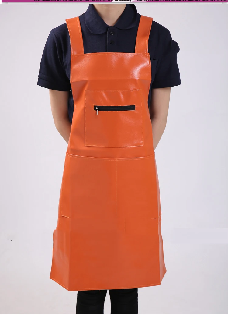Restaurant Hotel Kitchen Dishwasher PU Apron Men Women Practical Anti-oil Pollution Aprons Belt H Shape
