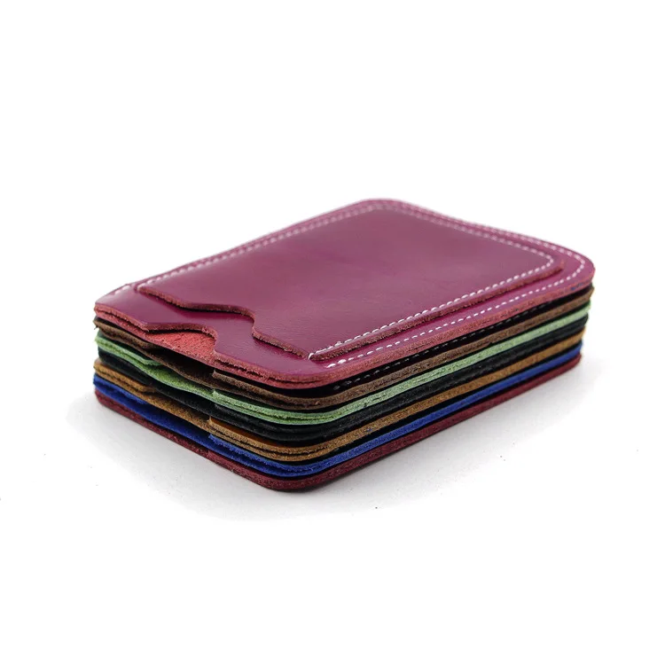 Korean-style Fashion Man Women's Genuine Leather Work Permit Card Holder Ultra-Thin Multi-functional Cowhide Student's Identific