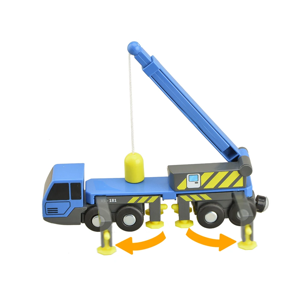 wooden toy crane truck