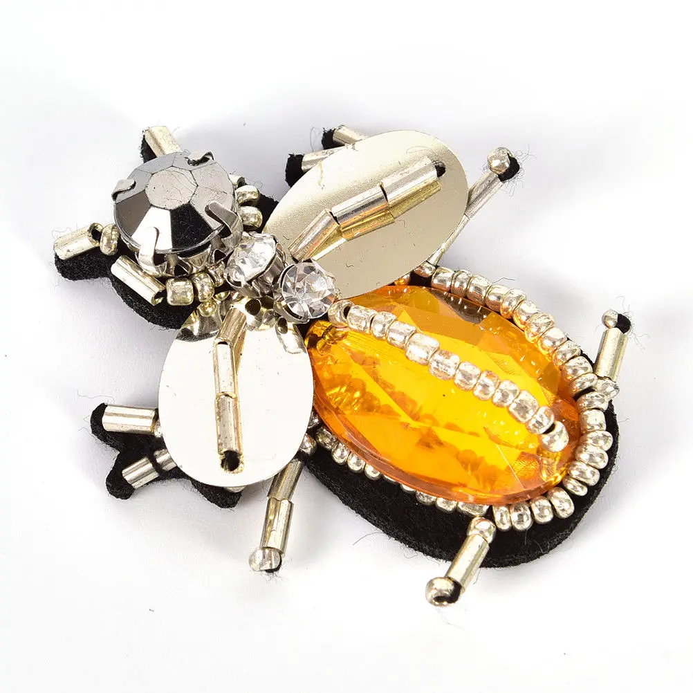 New Rhinestone Bee Beads Patch for Clothing Sewing on Beading Applique Clothes Shoes Bags Decoration DIY Apparel 5cmx4cm | Дом и сад