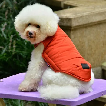 

Dog Autumn Winter Warm Dogs Coat Cotton Padded Magic Stickers Vest Jackets for Small Medium Dogs